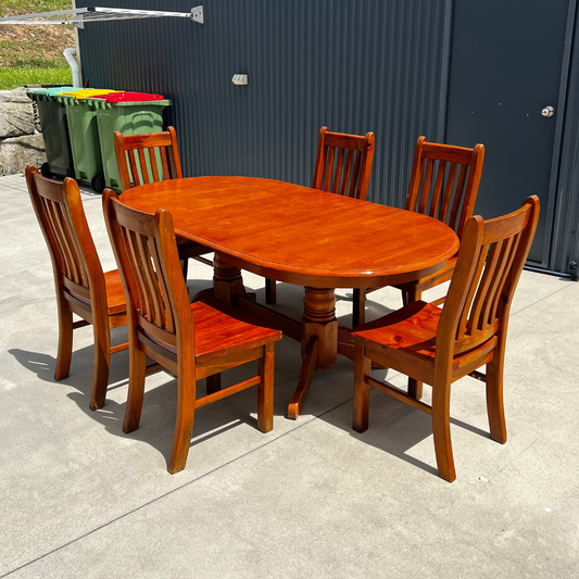 Solid Wood Dining Table (Seats 6)