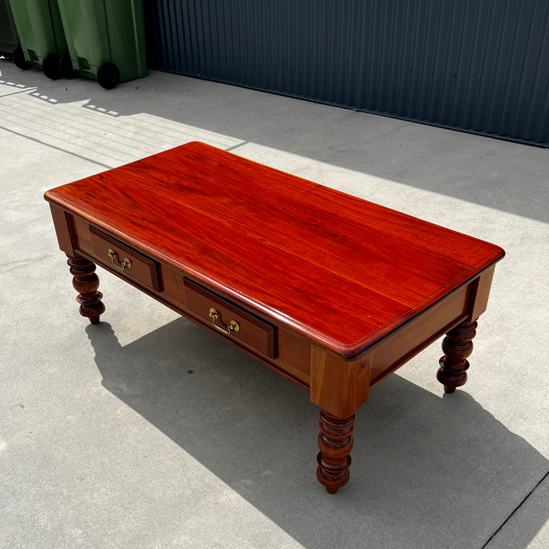 Solid Wood Coffee Table with Drawers