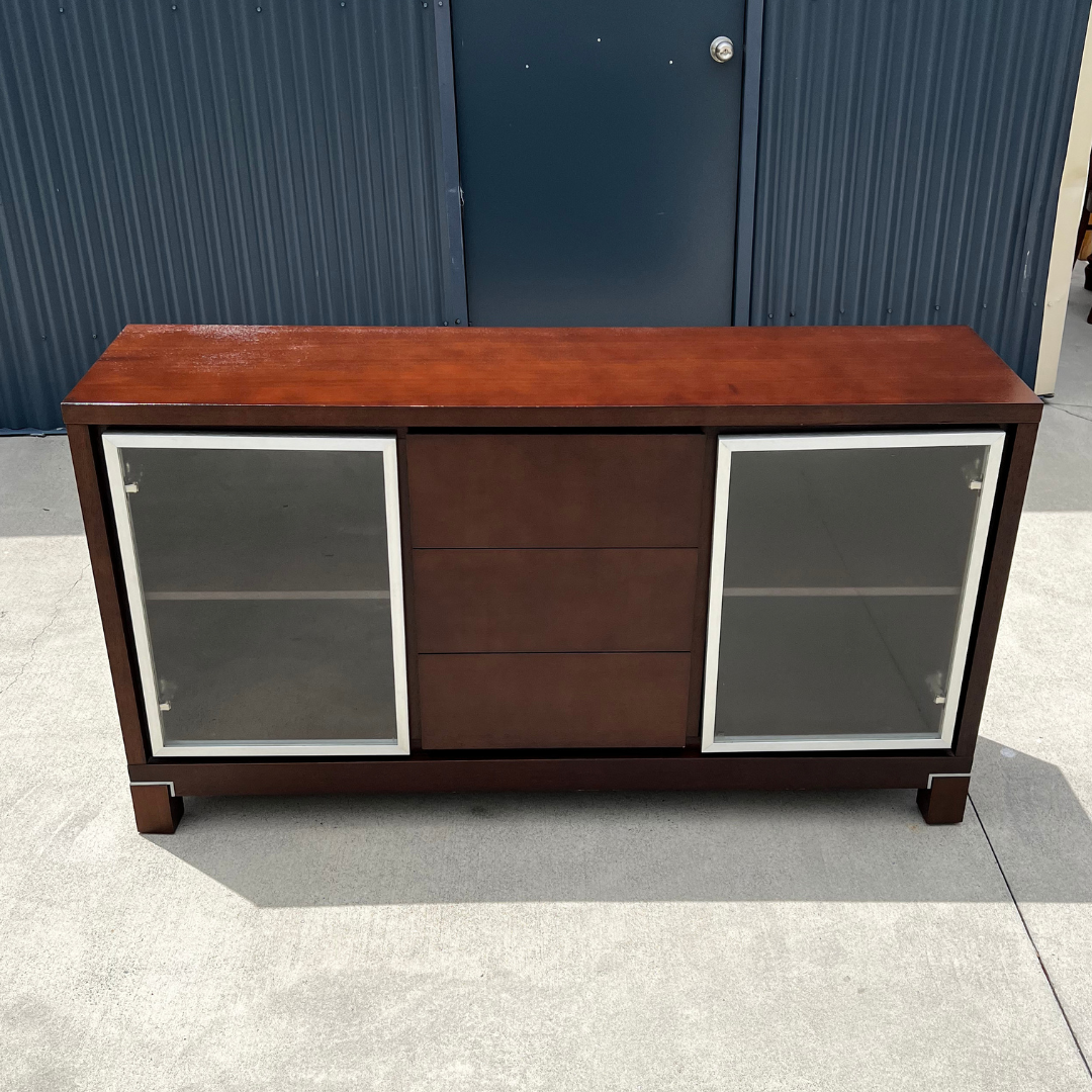 Modern Wood Glass Sideboard