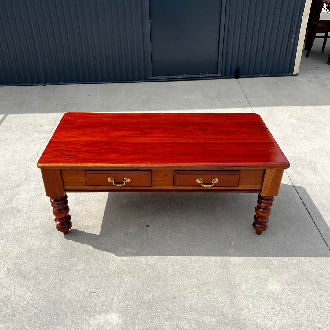 Solid Wood Coffee Table with Drawers