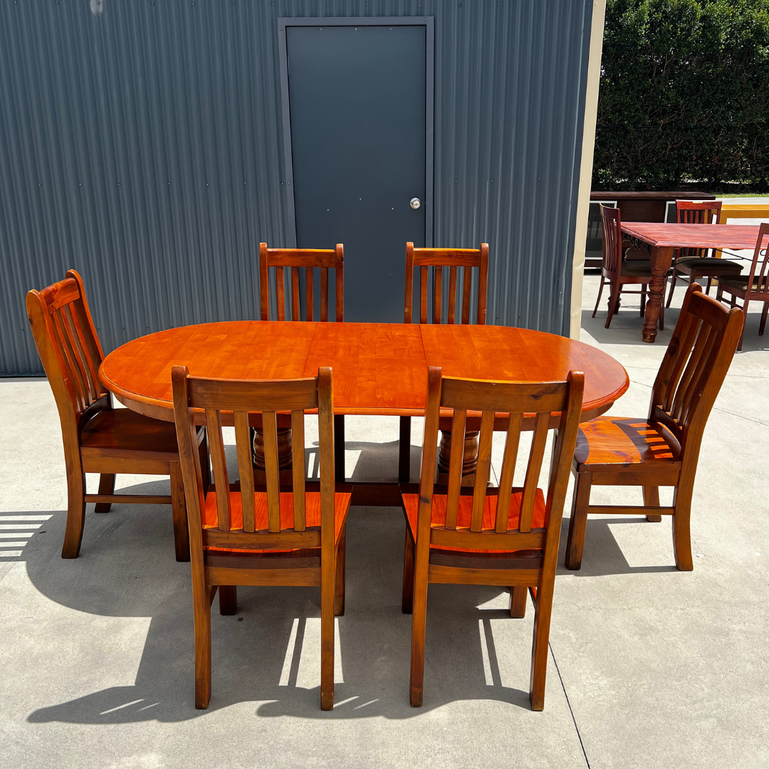 Solid Wood Dining Table (Seats 6)