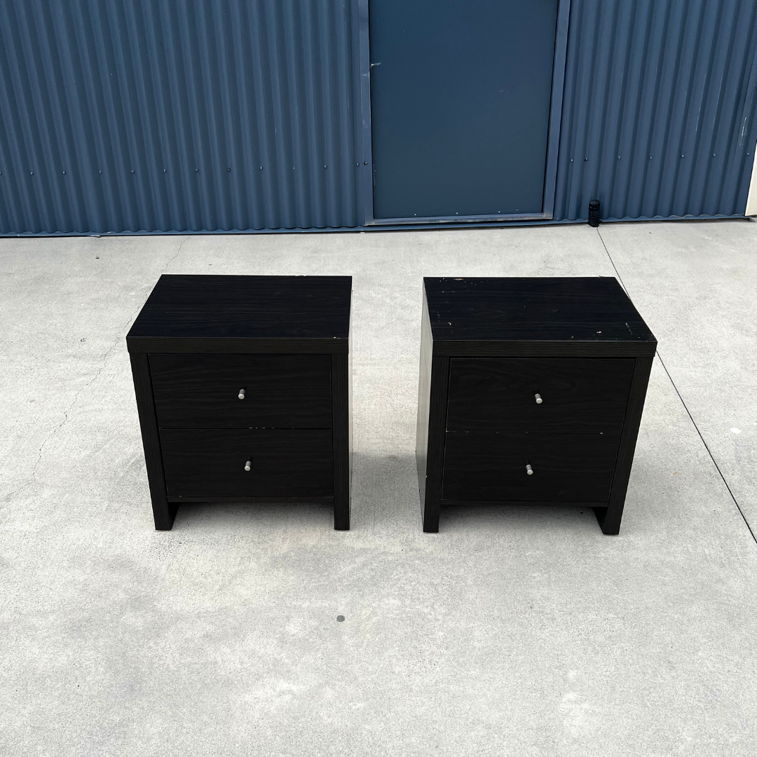 2 x Black Bedside Drawers gallery image 2