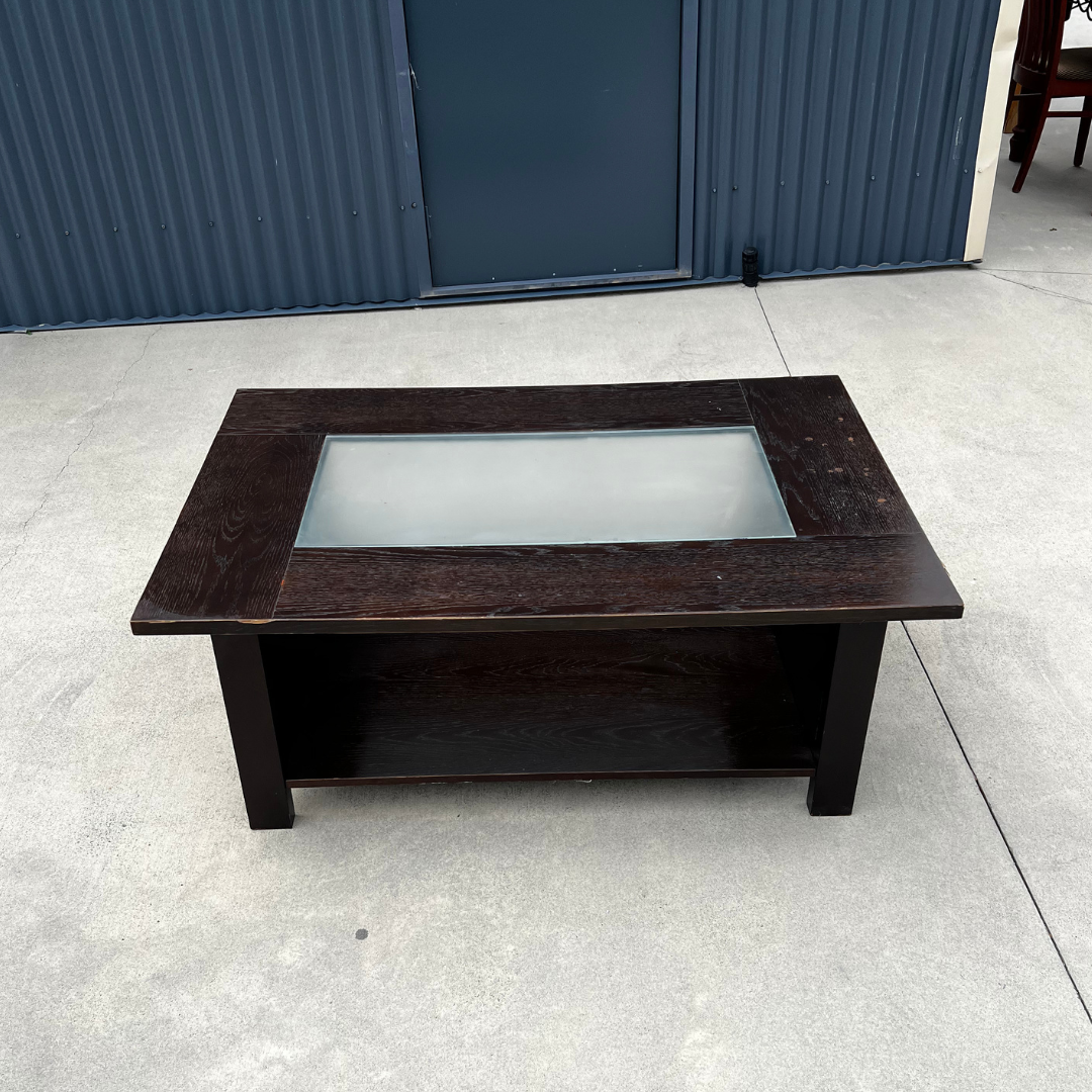 Modern Glass-Top Coffee Table