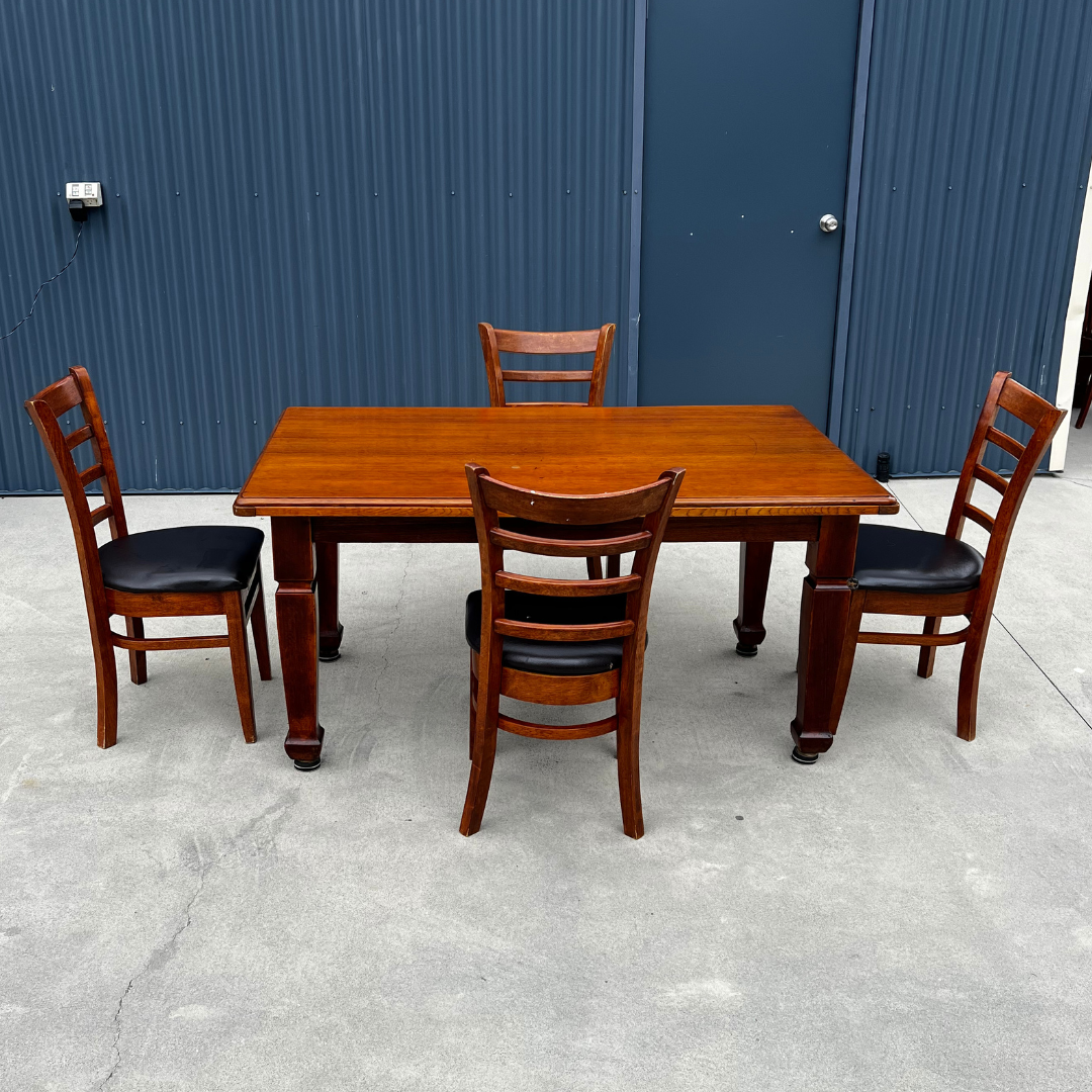 Solid Wood Dining Set (Seats 4)