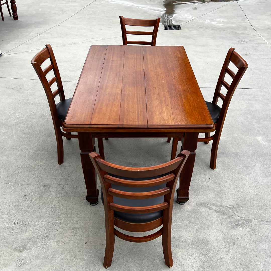 Solid Wood Dining Set (Seats 4)