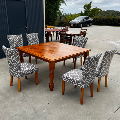 Solid Wood Dining Set (Seats 6)