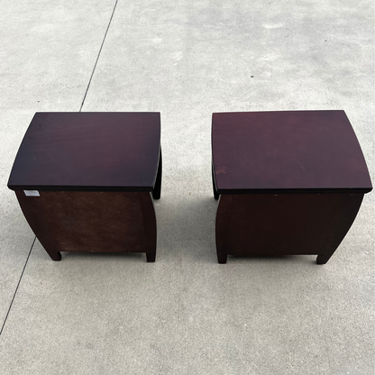 Dark Wood Bedside Tables (Set of 2)