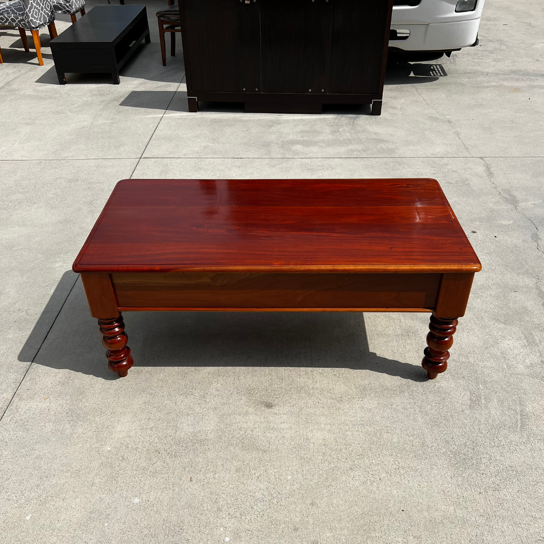 Solid Wood Coffee Table with Drawers