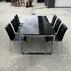 Black Glass Dining Table thumbnail 3