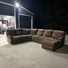 Brown Reclining Corner Sofa thumbnail 1