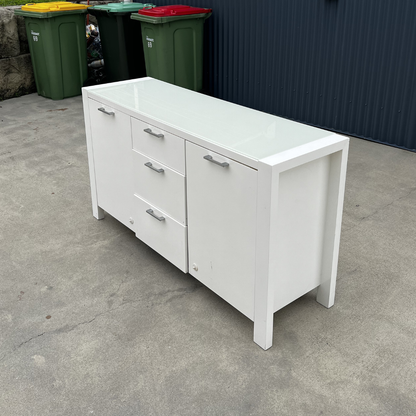 White Glass Side Cabinet