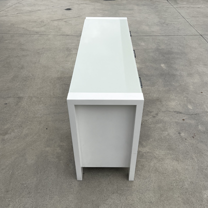 White Glass Side Cabinet