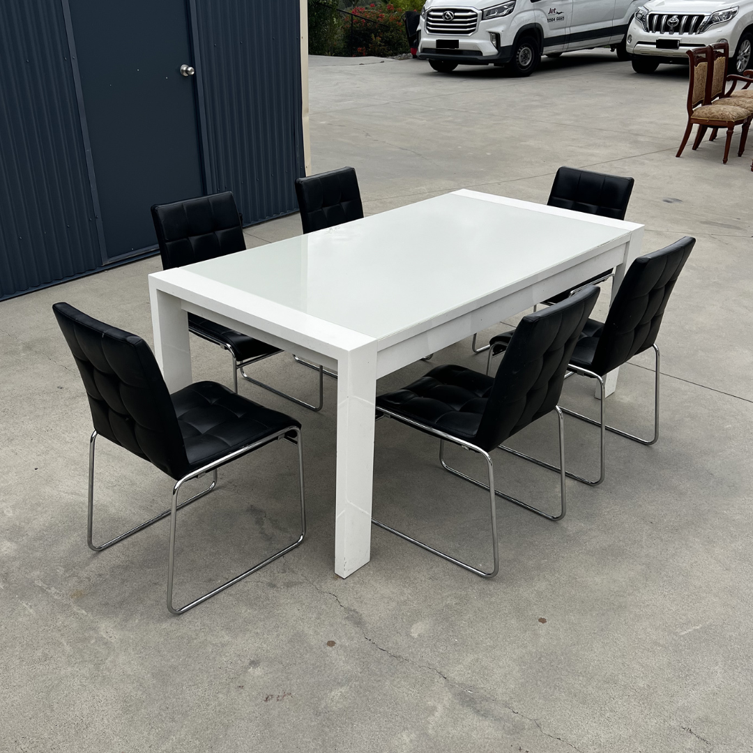 White Glass Dining Table
