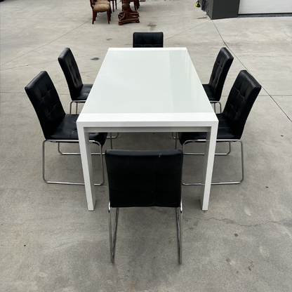 White Glass Dining Table